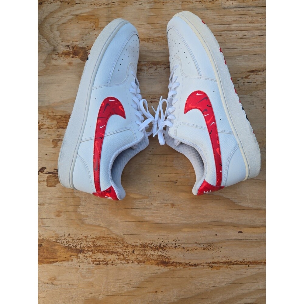 Nike Court Vision Low White Red Sneakers Men’s Size 15 - Picture 6 of 9